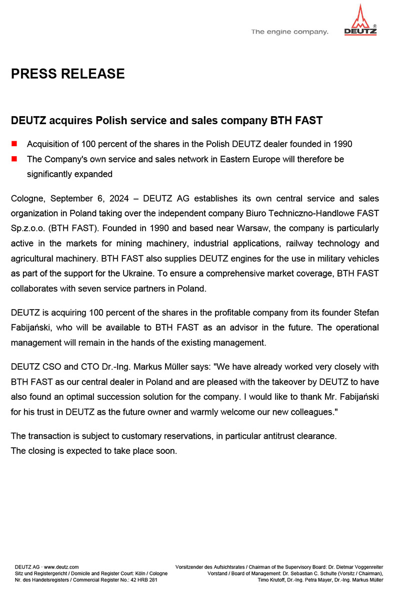 info DEUTZ AG